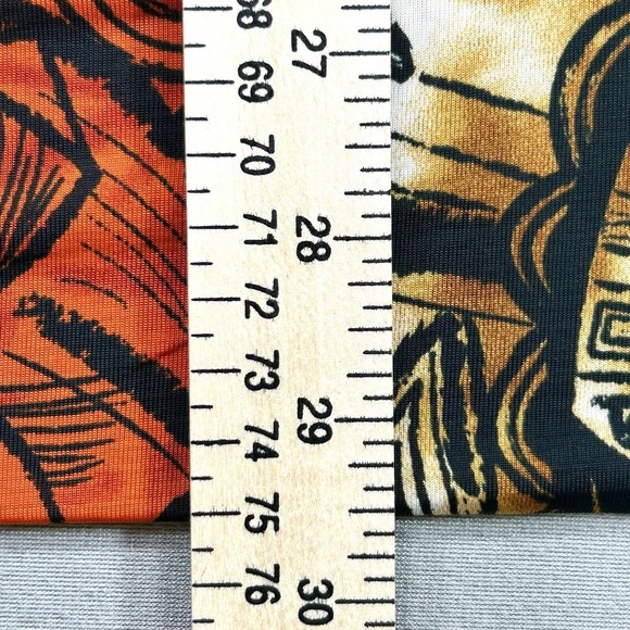 Caren Sport Dress Women's 3X Orange Black Brown Tan Halter Tie Neck Midi Print - Picture 6 of 16